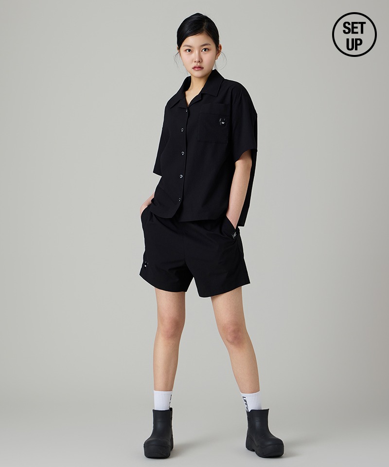 [SETUP]   여성) 시어서커 포켓 반팔 셔츠 + 숏 팬츠